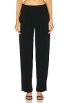Norma Kamali Low Rise Pleated Trouser In Black