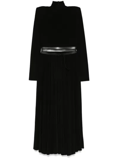 NORMA KAMALI LS MIDI DRESS WITH PADDED STRAPS