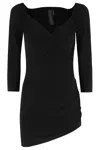 Norma Kamali Draped Off-shoulder Mini Dress In Black