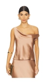 Norma Kamali Maria Drop Shoulder Top In 卡布奇诺