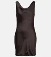 Norma Kamali Maria Crêpe Satin Minidress In Brown