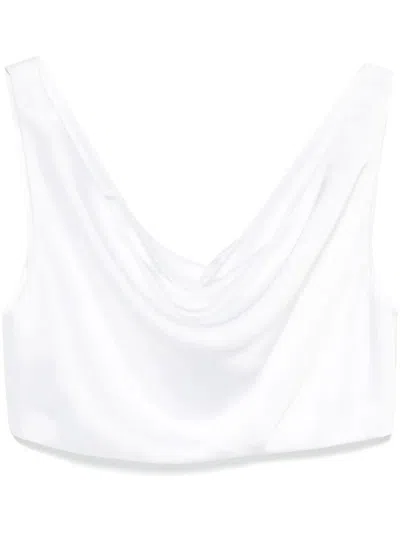 Norma Kamali Maria Cropped Top In White