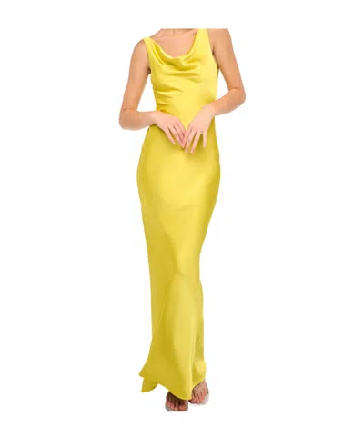 Norma Kamali Maxi Maria Gown Sleeveless Dress In Yellow