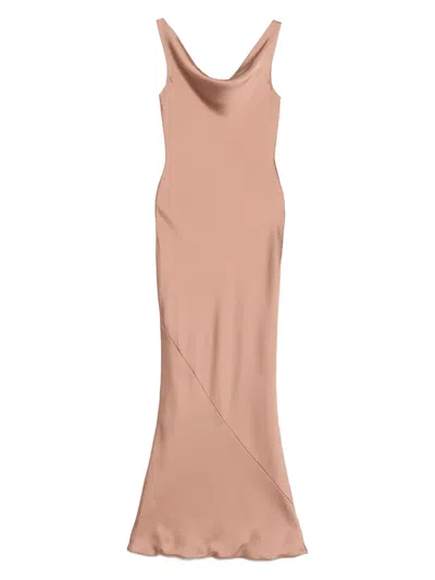Norma Kamali Brown Maria Gown In Neutral