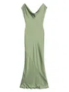 Norma Kamali Maria Cap Sleeve Gown In Green