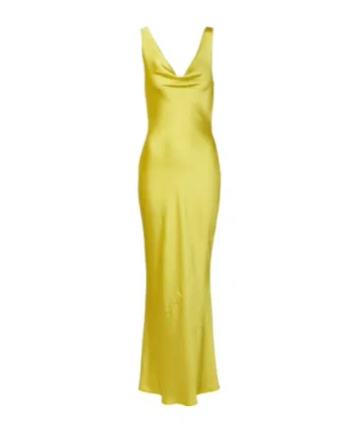 Norma Kamali Maria Satin Gown In Yellow