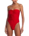Norma Kamali Bill Mio Halter One-piece Swimsuit In Tiger Red