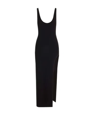 Norma Kamali Marissa Wide Slit Dress Dress In Black