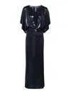 Norma Kamali Column Silhouette Long Length Dress In Blue