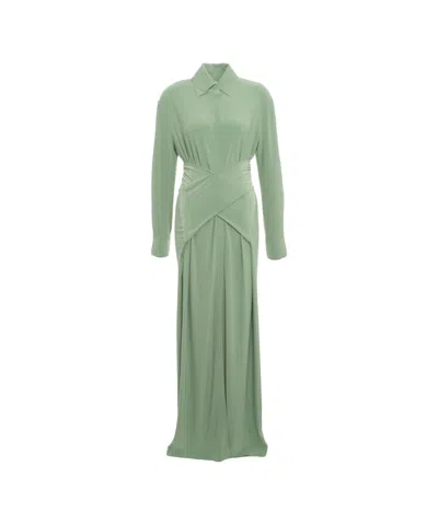 Norma Kamali Maxi Dress 'four Sleeve' In Green