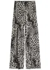 Norma Kamali Mens Pleat Leopard-print Stretch-jersey Trousers In Gray