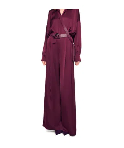 Norma Kamali Mens Pleat Pant In Purple