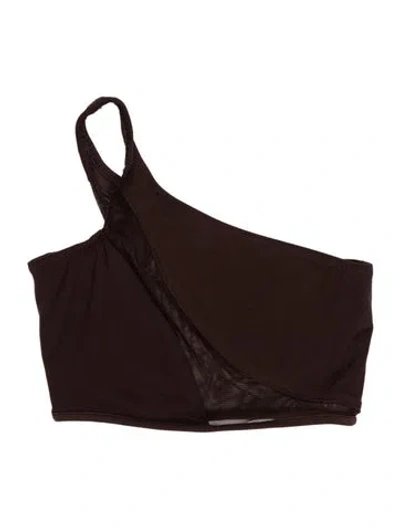 Pre-owned Norma Kamali Mesh Accents Bottoms In Brown