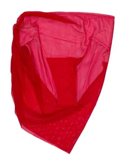 Pre-owned Norma Kamali Mesh Accents Bottoms In Red