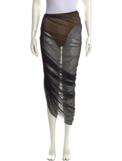 Pre-owned Norma Kamali Mesh Accents Long Skirt In Multi