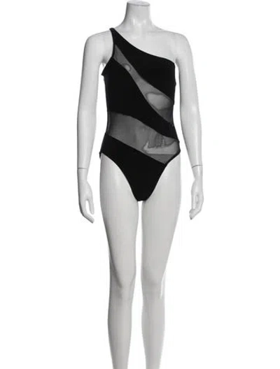 Pre-owned Norma Kamali Mesh Accents One-piece In Black