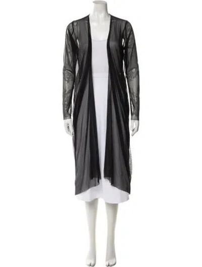 Pre-owned Norma Kamali Mesh Accents Robe In Gray