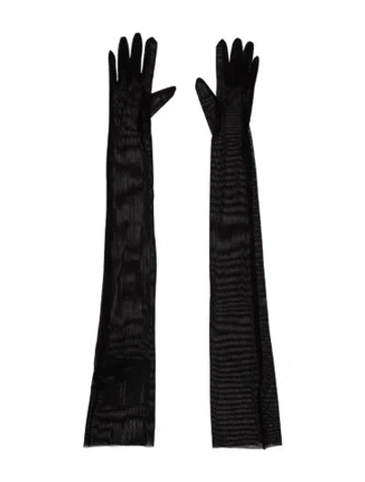 Pre-owned Norma Kamali Mesh Long Gloves W/tags In Black