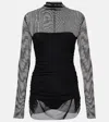 Norma Kamali Mesh Minidress In Black