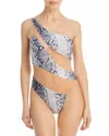 Norma Kamali Mesh One Piece In Snake Print In Multi