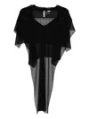 Norma Kamali Mesh Overlay Top In Black