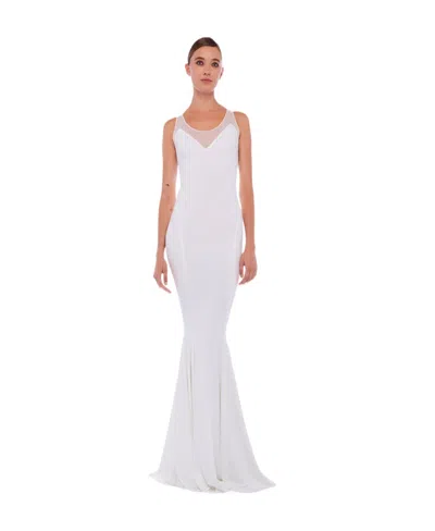 Norma Kamali Mesh-detail Maxi Dress In White