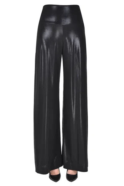 NORMA KAMALI METALLIC EFFECT JERSEY TROUSERS