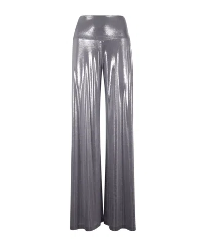 Norma Kamali Metallic Flared Trousers