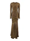 Norma Kamali Shirred Fishtail Gown - Women's - Spandex/elastane/polyester In Grey