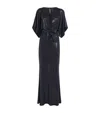 Norma Kamali Metallic Obie Maxi Dress In Blue