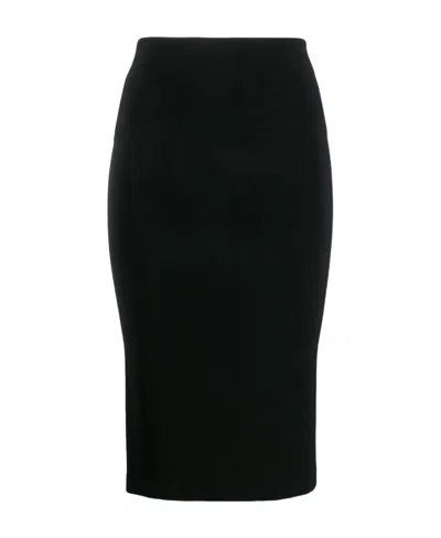 Norma Kamali Fitted High-waisted Knee-length Tube Skirt In Black