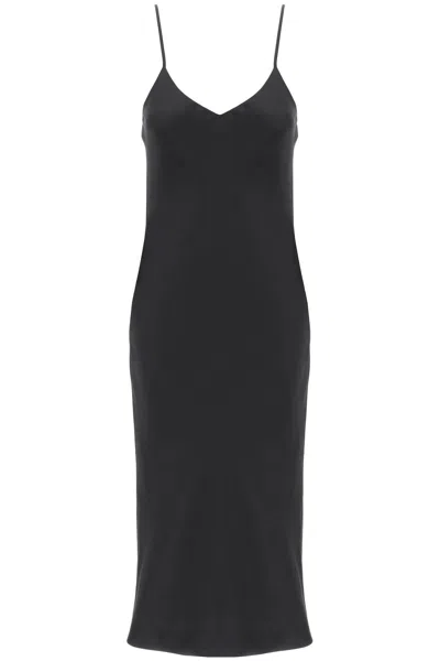 Norma Kamali Midi Crêpe Slip Dress In Black