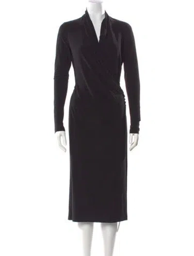 Pre-owned Norma Kamali Midi Length Dress In Black