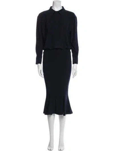 Pre-owned Norma Kamali Midi Length Dress In Black