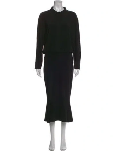 Pre-owned Norma Kamali Midi Length Dress In Black