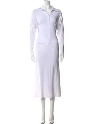 Pre-owned Norma Kamali Midi Length Dress In White