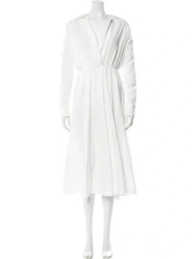 Pre-owned Norma Kamali Midi Length Dress In White