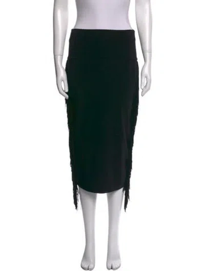Pre-owned Norma Kamali Midi Length Skirt In Black