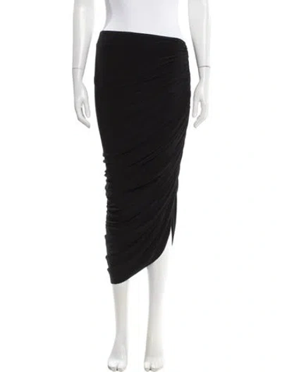 Pre-owned Norma Kamali Midi Length Skirt In Black