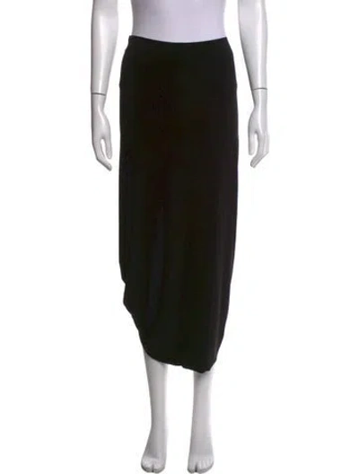 Pre-owned Norma Kamali Midi Length Skirt In Black