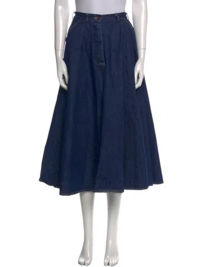 Pre-owned Norma Kamali Midi Length Skirt In Blue