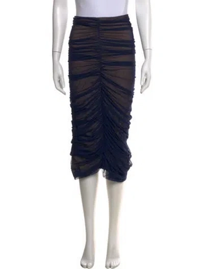 Pre-owned Norma Kamali Midi Length Skirt In Blue