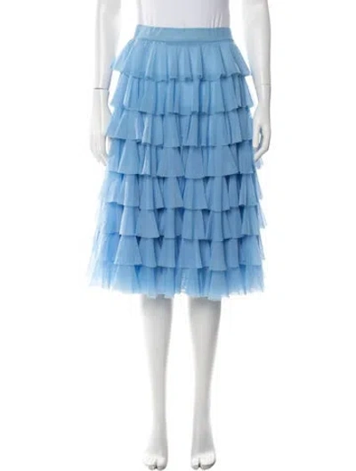 Pre-owned Norma Kamali Midi Length Skirt In Blue