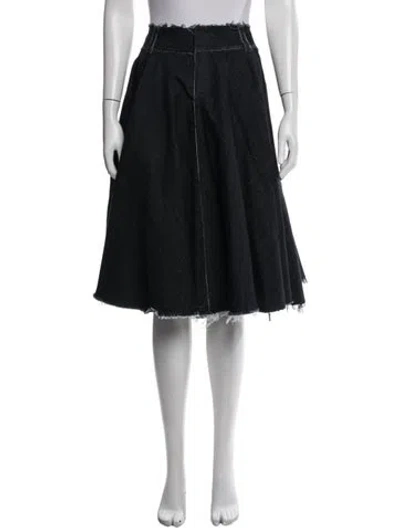 Pre-owned Norma Kamali Midi Length Skirt In Blue