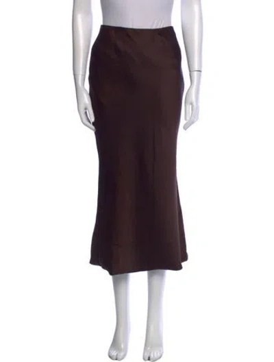 Pre-owned Norma Kamali Midi Length Skirt In Brown