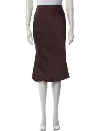 Pre-owned Norma Kamali Midi Length Skirt In Brown
