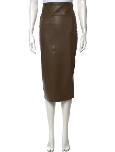 Pre-owned Norma Kamali Midi Length Skirt In Brown