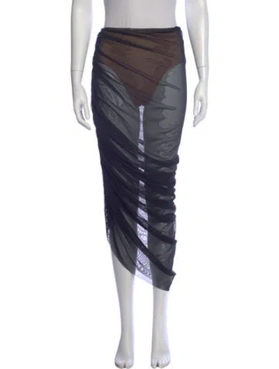 Pre-owned Norma Kamali Midi Length Skirt In Gray