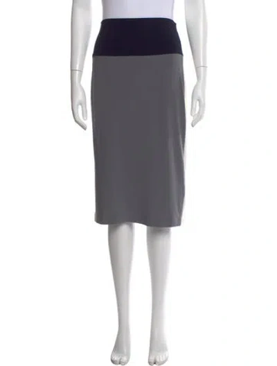 Pre-owned Norma Kamali Midi Length Skirt In Gray