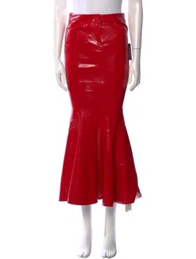 Pre-owned Norma Kamali Midi Length Skirt In Red